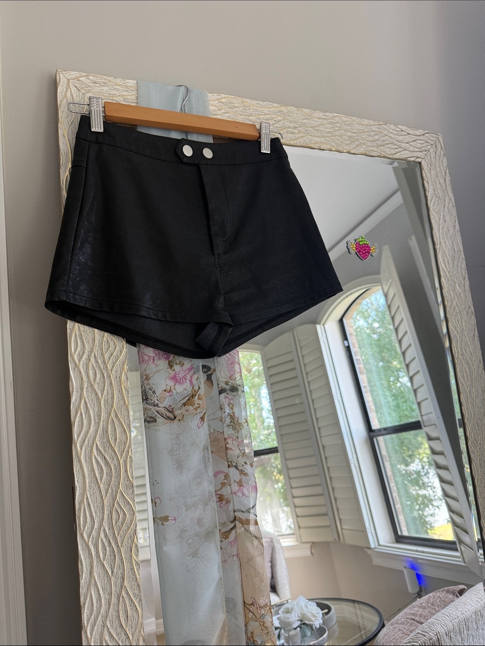 Black High-Waist Women’s Leather Shorts